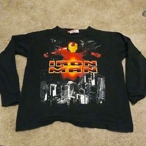 Original 2008 Movie Iron Man Black Long Sleeve Shirt, Sz 8, BUNDLE TO SAVE!